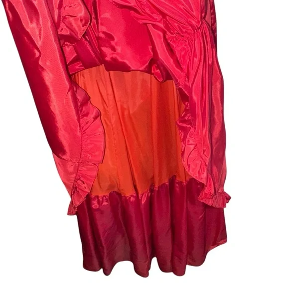 Vintage Gunne Sax Red Ruffle Dress Cottagecore Renaissance Gown - Picture 14 of 15